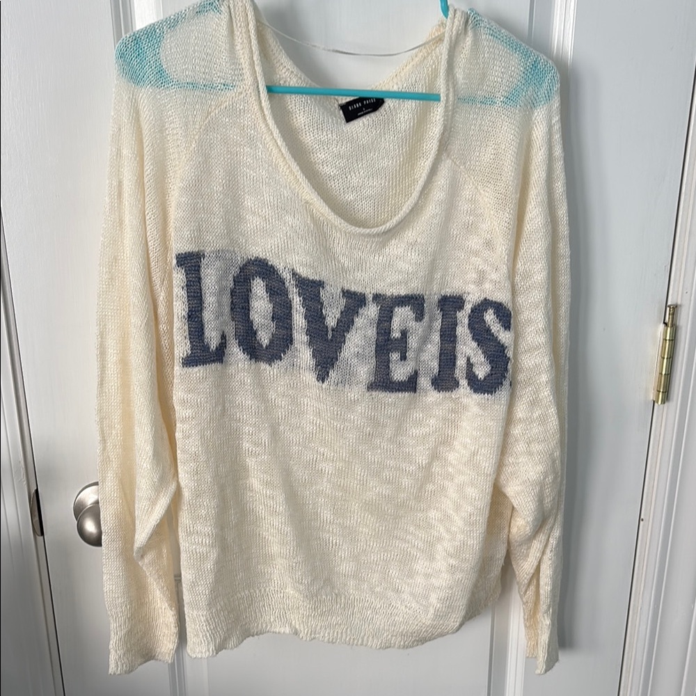 Cream and Gray Crew Neck Sweaters Soft Cotton Blend - Picture 1 of 1